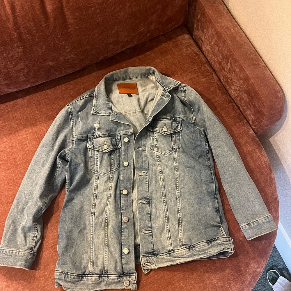Lucky Brand Light Blue Distressed Jean Jacket